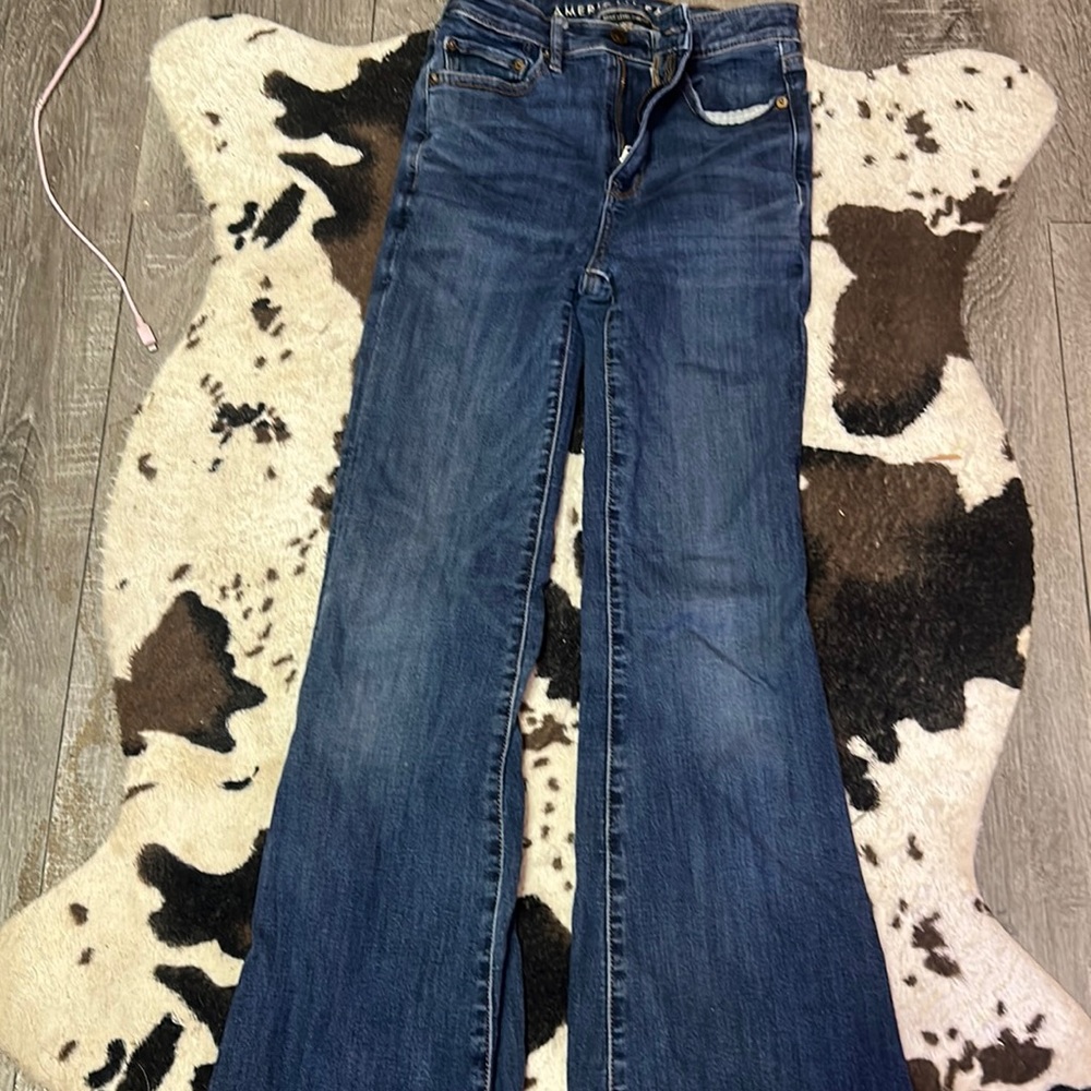 Great jeans cute flare slit size 2